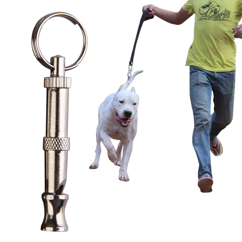 1Pc Silver/Black Two-Tone Ultrasonic Flute Dog Whistles for Training Sound Whistle Supersonic Obedience Pet Puppy Dog Whistles