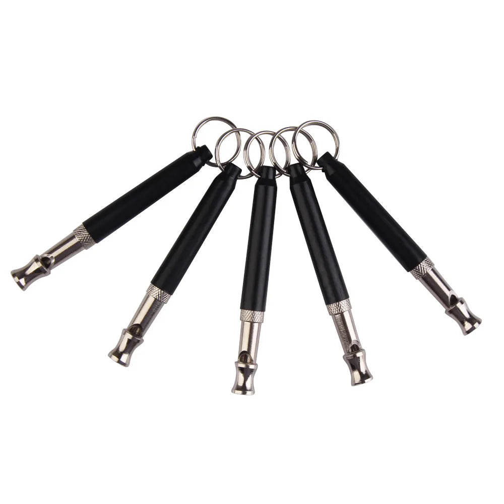 1Pc Silver/Black Two-Tone Ultrasonic Flute Dog Whistles for Training Sound Whistle Supersonic Obedience Pet Puppy Dog Whistles