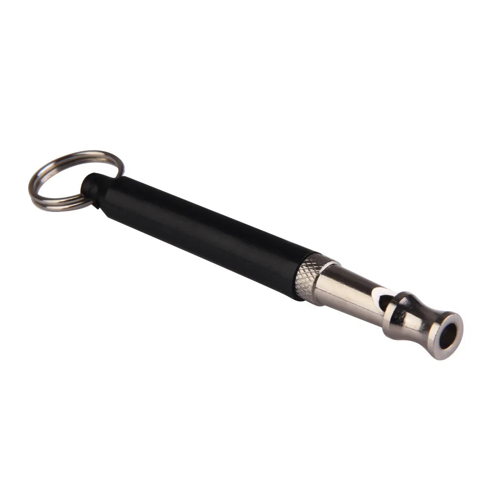 1Pc Silver/Black Two-Tone Ultrasonic Flute Dog Whistles for Training Sound Whistle Supersonic Obedience Pet Puppy Dog Whistles