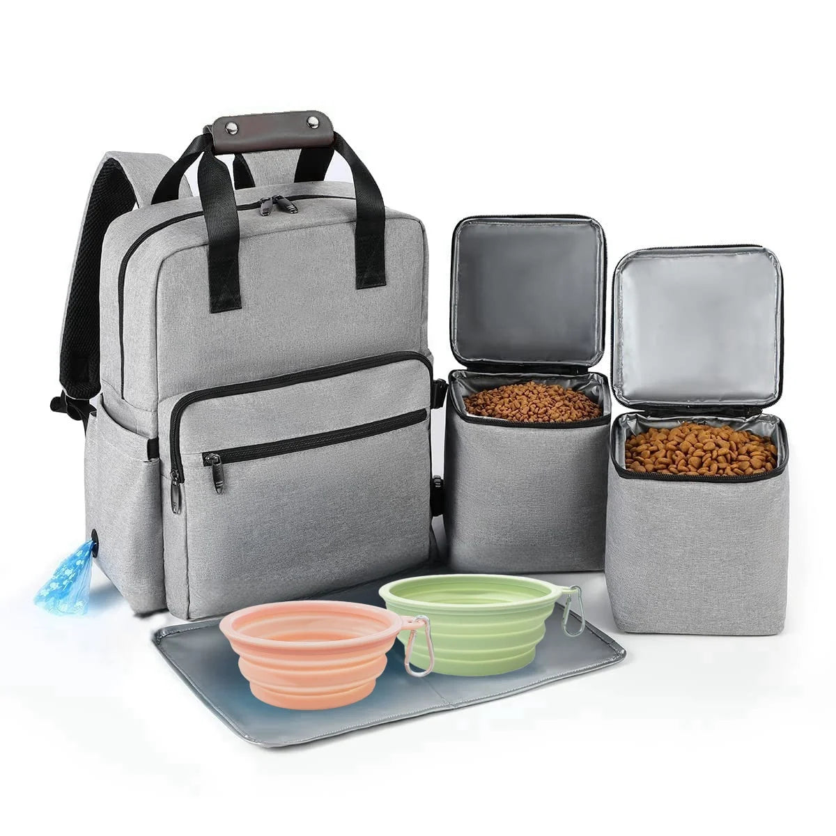 4 Set Dog Travel Bag Multi-Function Pet Organizer Backpack Cat Dogs Outdoor Camping Food Large Capacity Storage Tote Bags