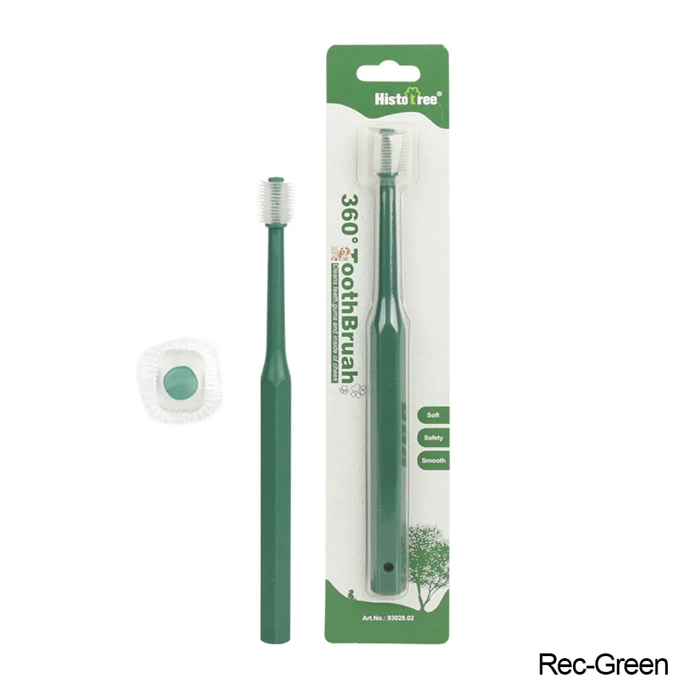 Pet Cat Toothbrush Super Soft Nylon Bristles Tooth Brush 360 Degree Oral Cleaning&Cat Face Blackhead Cleaning Cat Acne Brush