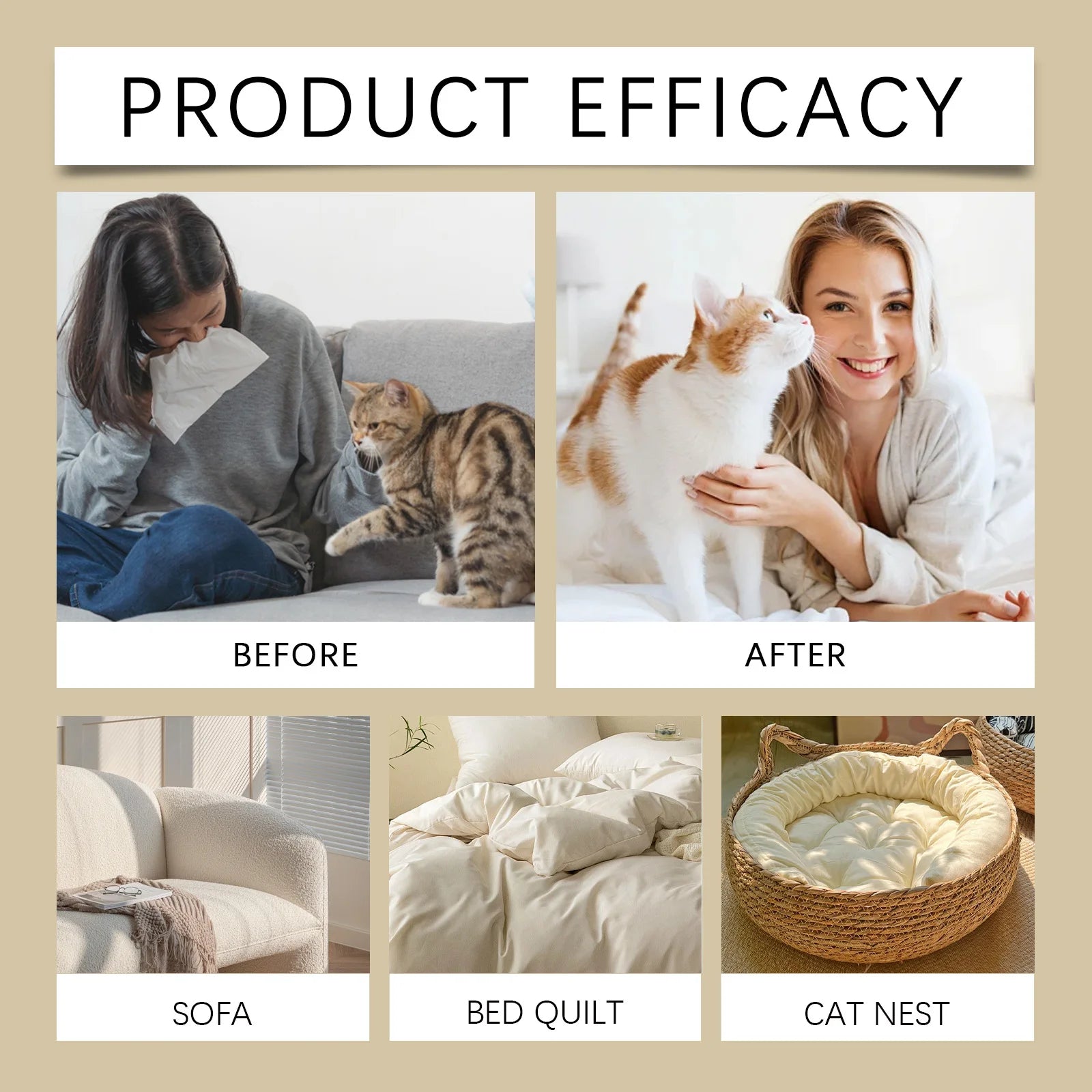 100Ml Coconut Scent Pet Odor Eliminator Spray Natural Formula Neutralize Urine Odors Freshen Indoor Air for Dogs Cats