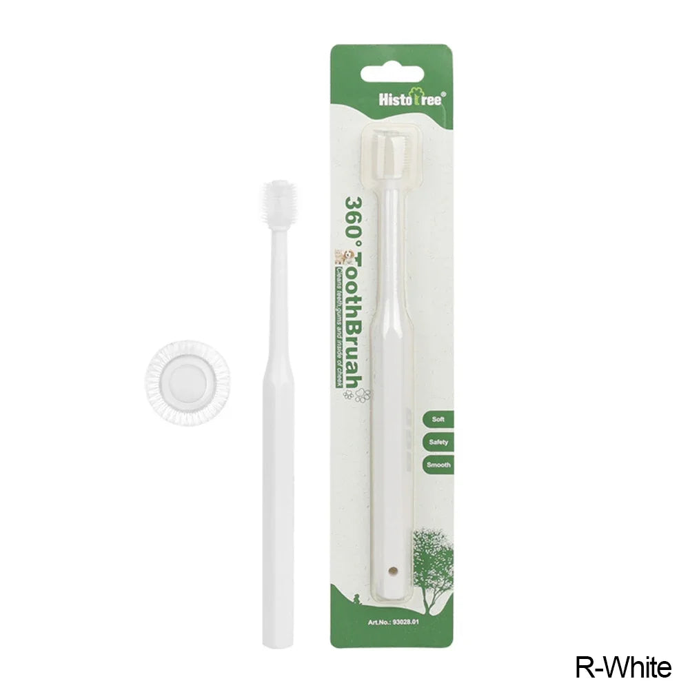 Pet Cat Toothbrush Super Soft Nylon Bristles Tooth Brush 360 Degree Oral Cleaning&Cat Face Blackhead Cleaning Cat Acne Brush
