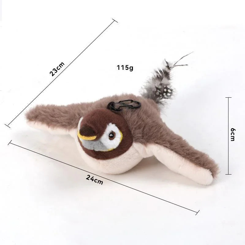 Xiaomi Interactive Cat Toys Rechargeable Flying Bird Rat Cat Toy Chirping Flapping Bird Can Add Catnip Touch Activated Plush Toy