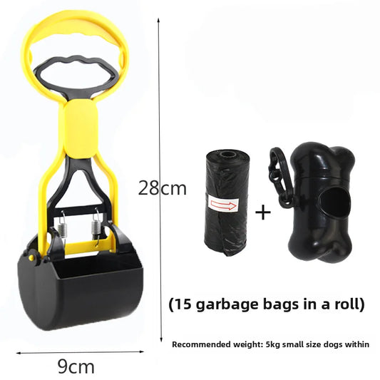 Jaw Clamp Dog Poop Scooper Heavy Duty Long Handle Pet Waste Grabber for Dogs Cats Puppies Foldable Rust Proof Cleaning Tool
