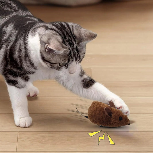 Moving Mice Cat Toy Automatic Squeaky Interactive Kitten Toys Stimulating Cat Moving Mice with Squeaky Sound for Exercise