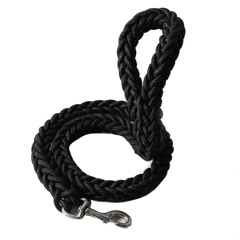 Large Dog Leash Nylon Braided Traction Rope Pet Walking Thick Hand Rope for Bulldog Rottweiler Hound Dogs Accessories