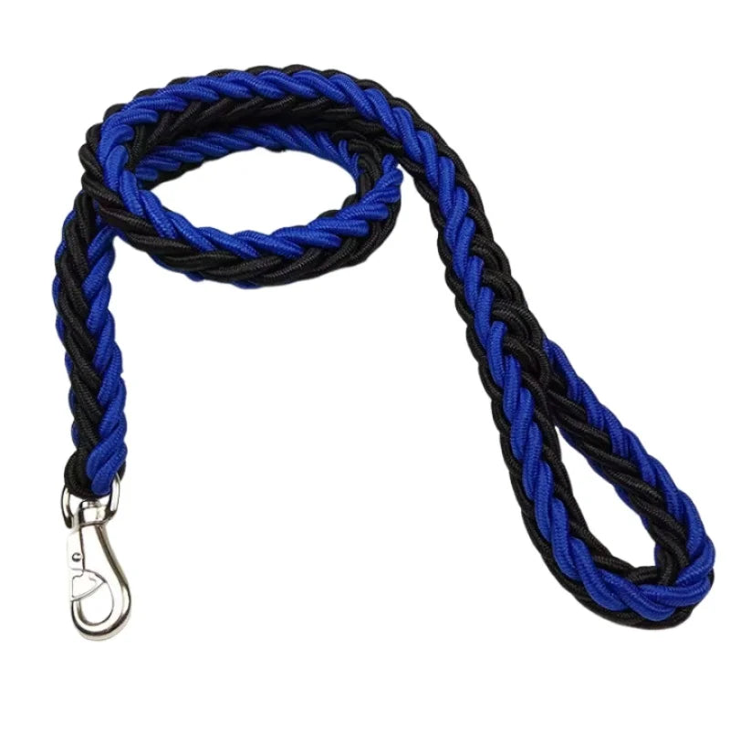 Large Dog Leash Nylon Braided Traction Rope Pet Walking Thick Hand Rope for Bulldog Rottweiler Hound Dogs Accessories