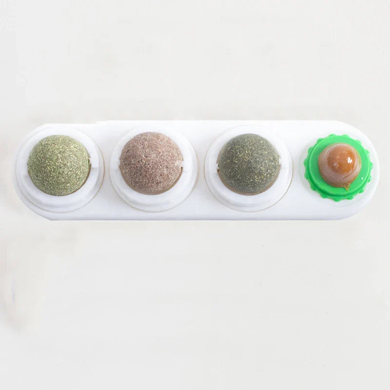 Catnip Toys Silvervine Balls Teeth Cleaning Dental Wall Treats Extra Cat Energy Ball Edible Cats Lick Healthy Kitten Chew