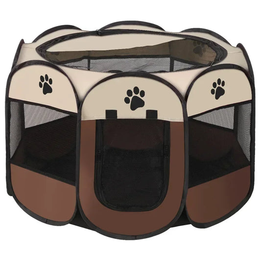 Foldable Octagonal Pet Tent Portable Cat Dog Cage for Outdoor Camping Large Enclosure Travel Fence House for Cats and Dogs