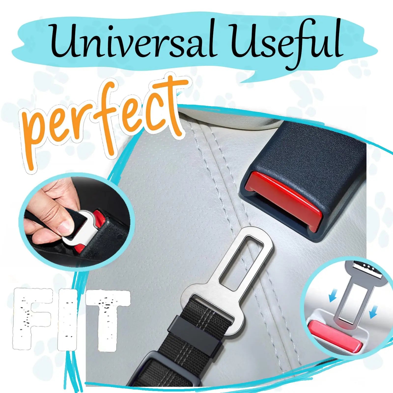 Adjustable and Heavy Duty Dog Car Seat Belt - Striped Nylon Large Dog Traction Rope for Car Rides