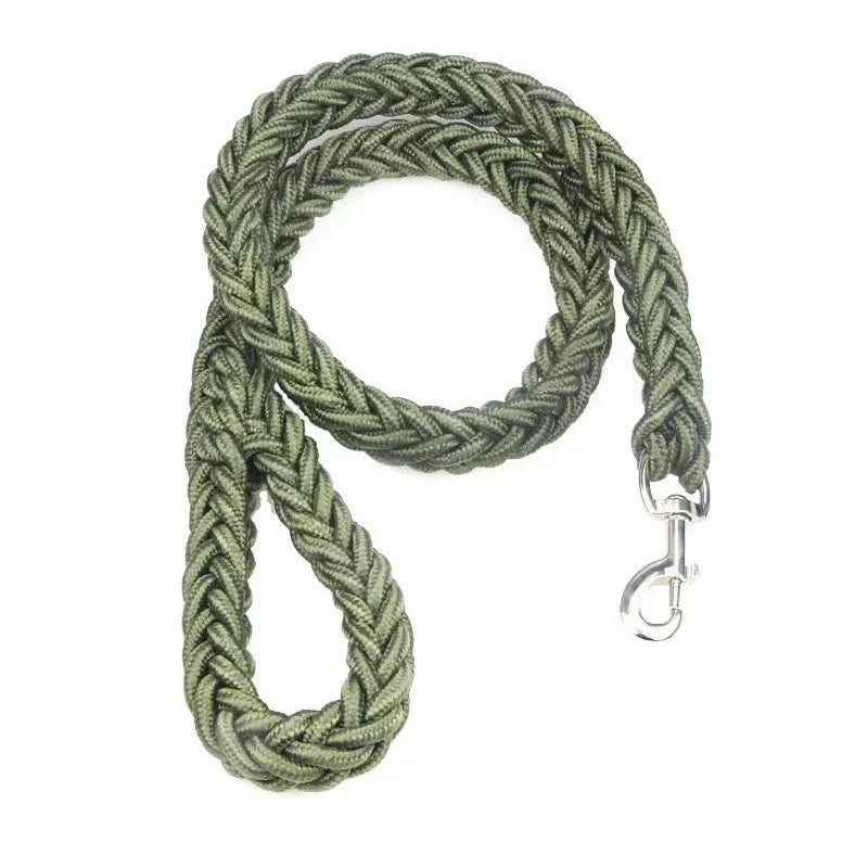 Large Dog Leash Nylon Braided Traction Rope Pet Walking Thick Hand Rope for Bulldog Rottweiler Hound Dogs Accessories