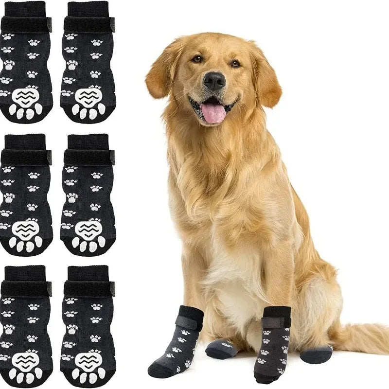 Non-Slip Waterproof Pet Socks Shoes Outdoor Pet Anti-Slip Paw Protectors Adjustable Straps All Dog Boots Footwear Accessories