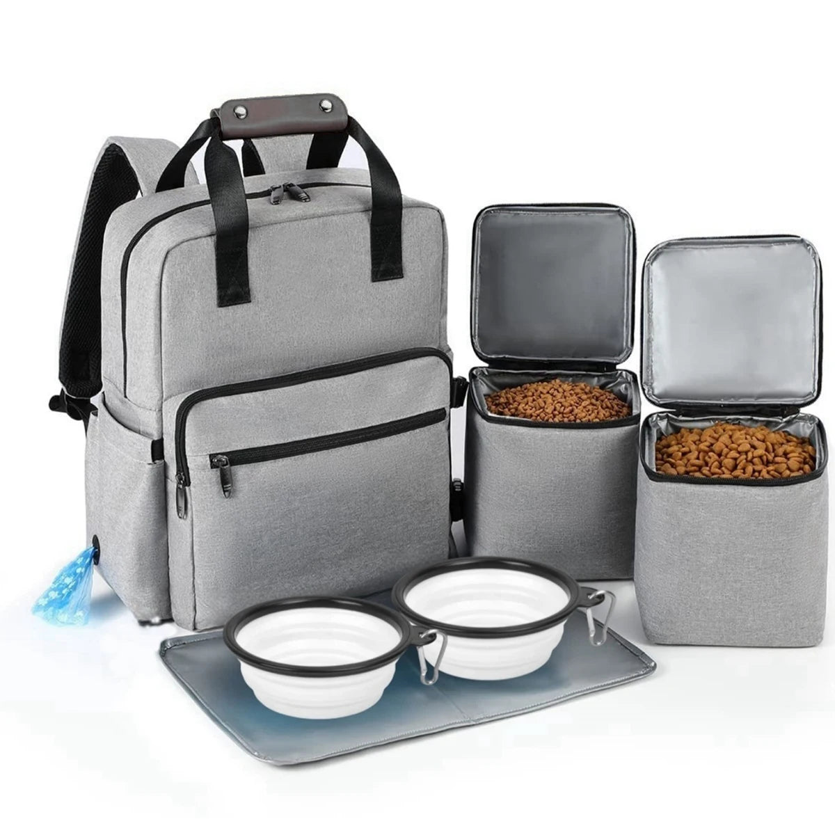 4 Set Dog Travel Bag Multi-Function Pet Organizer Backpack Cat Dogs Outdoor Camping Food Large Capacity Storage Tote Bags