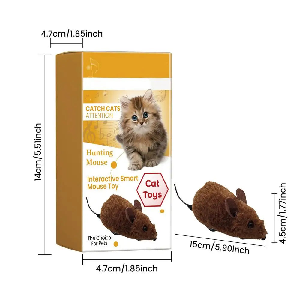 Moving Mice Cat Toy Automatic Squeaky Interactive Kitten Toys Stimulating Cat Moving Mice with Squeaky Sound for Exercise