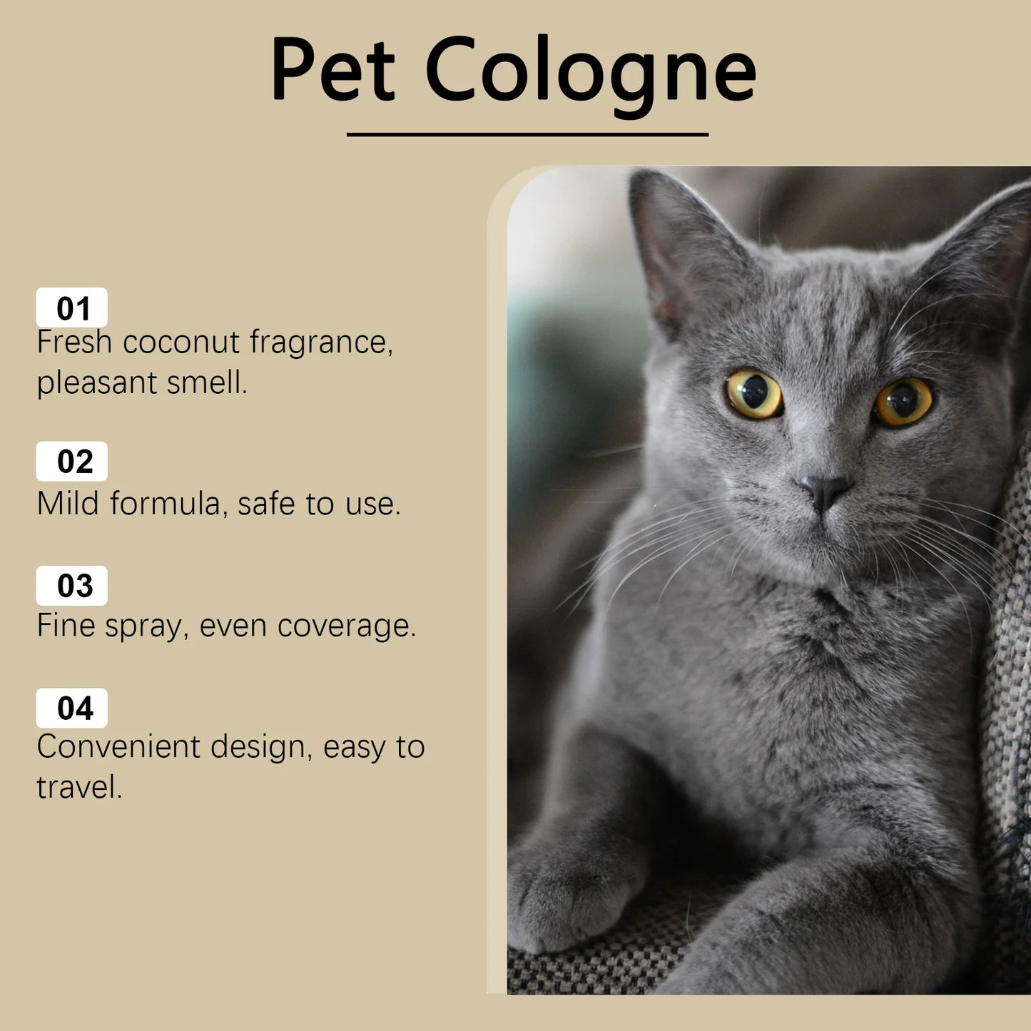 100Ml Coconut Scent Pet Odor Eliminator Spray Natural Formula Neutralize Urine Odors Freshen Indoor Air for Dogs Cats