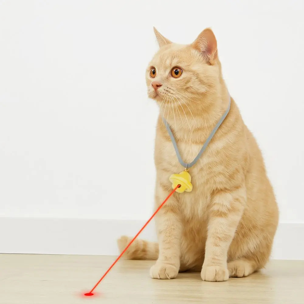 Funny Automatic Laser Cat Toy Bell Shaped Self Entertainment Cat Laser Collar Bite Resistant Cat Teaser Toy Interactive Play