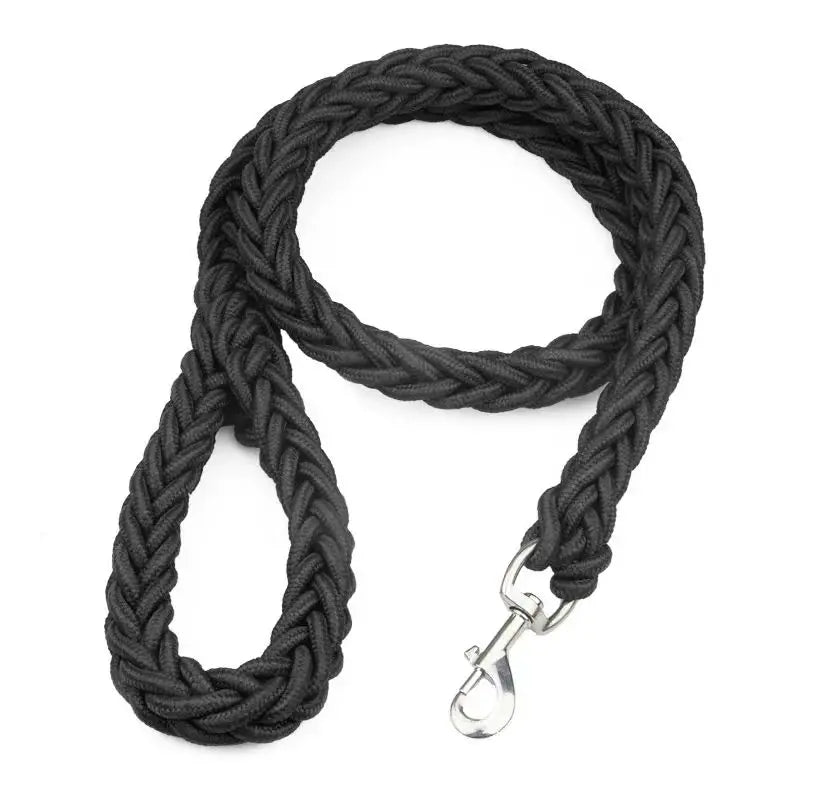 Large Dog Leash Nylon Braided Traction Rope Pet Walking Thick Hand Rope for Bulldog Rottweiler Hound Dogs Accessories