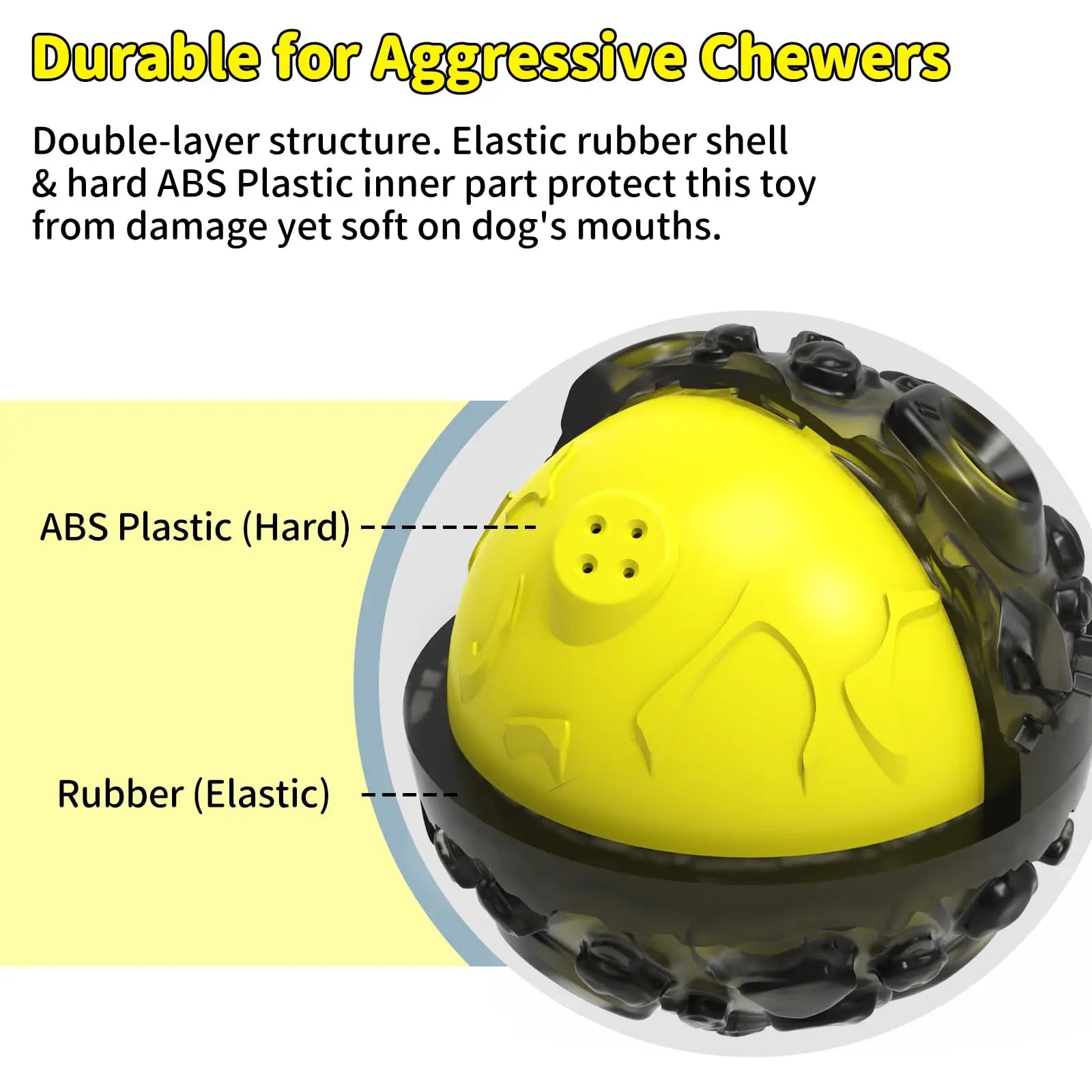 Dog Ball for Aggressive Chewers Interactive Dog Toy Balls Fun Squeaky Sound Durable for Small Medium Large Breeds Pet Chew Toys