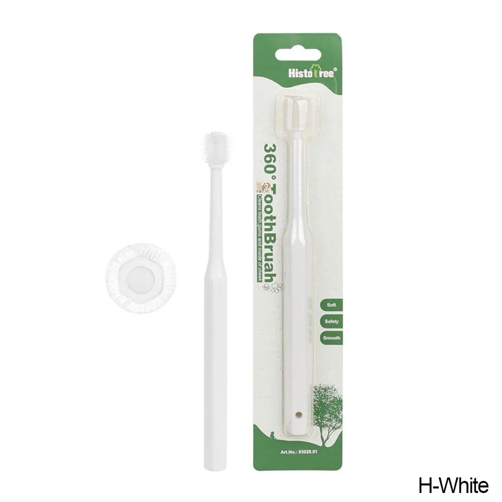 Pet Cat Toothbrush Super Soft Nylon Bristles Tooth Brush 360 Degree Oral Cleaning&Cat Face Blackhead Cleaning Cat Acne Brush
