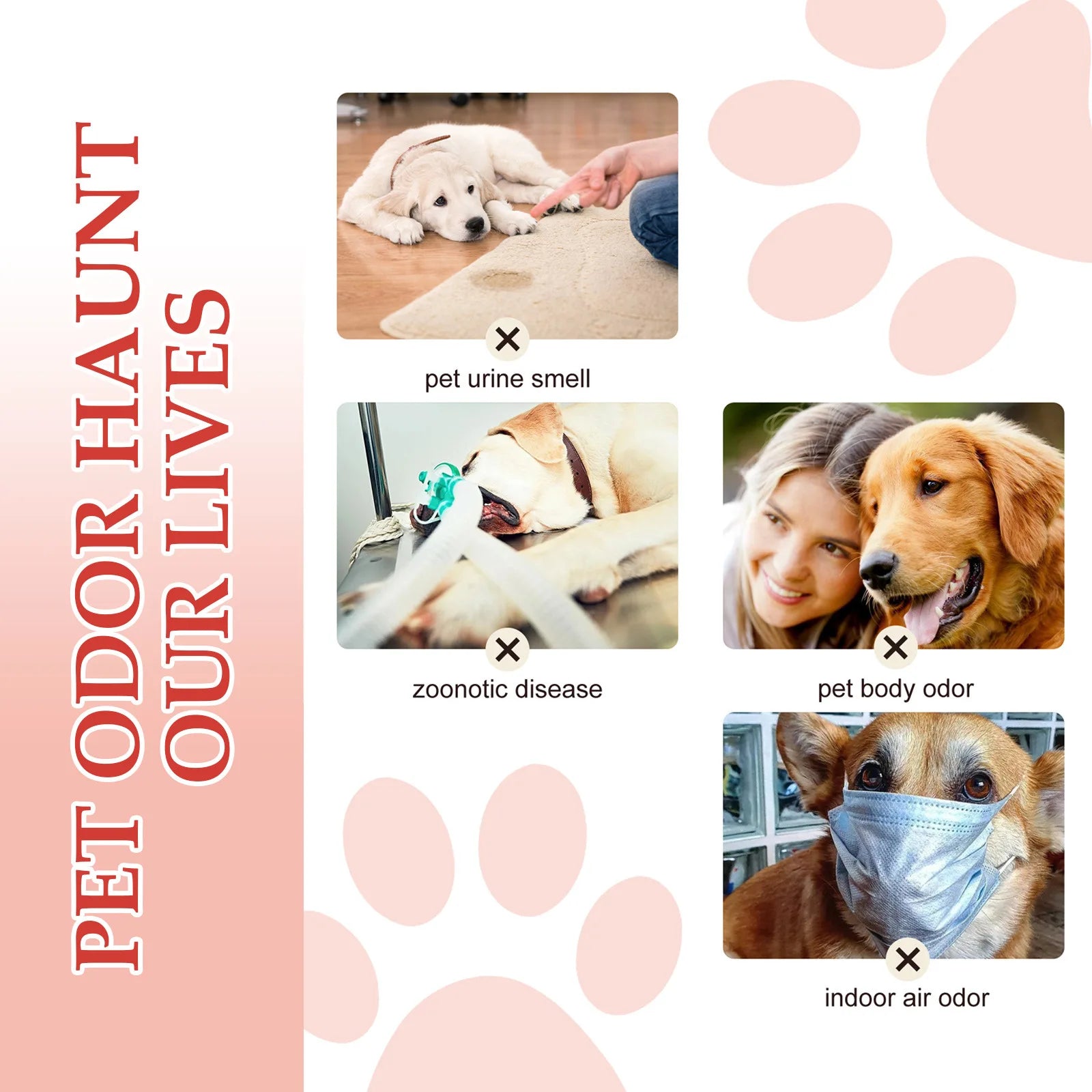 Pet Odor Eliminator Spray - Long-Lasting Clean Deodorant for Dogs & Cats Liquid Fragrance Body Odor Removal Smell