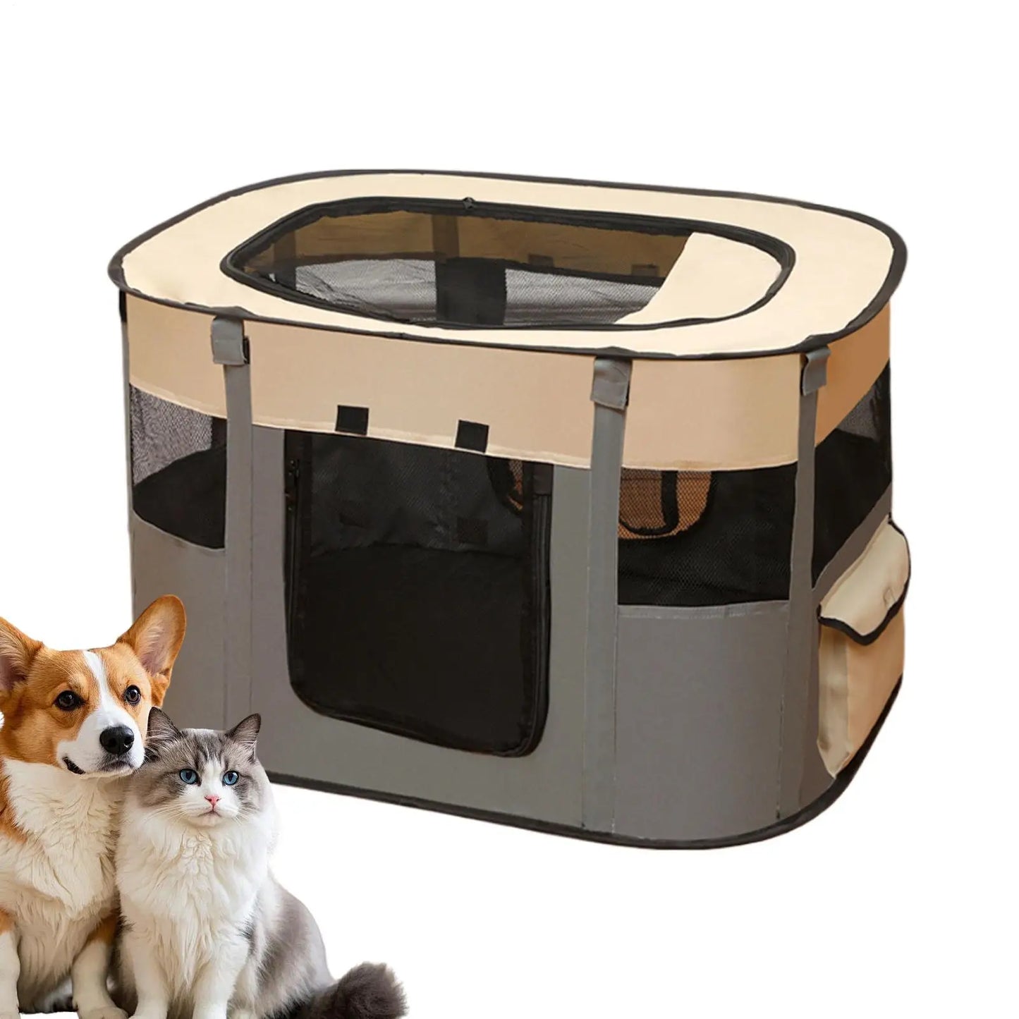 Pet Fence Dog Enclosure Foldable Puppy Playpen Portable Pet Tent Large Enclosure Summer Pet Tent for Outdoor and Indoor