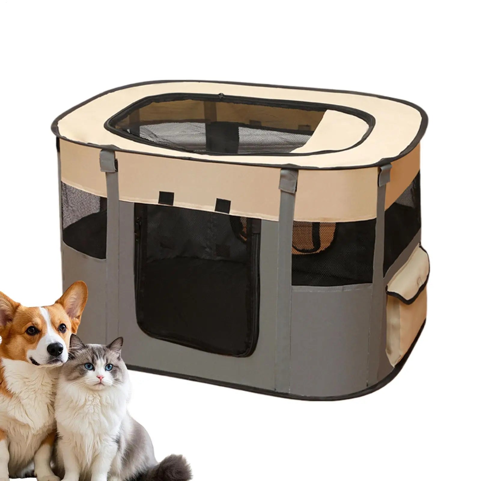 Pet Fence Dog Enclosure Foldable Puppy Playpen Portable Pet Tent Large Enclosure Summer Pet Tent for Outdoor and Indoor