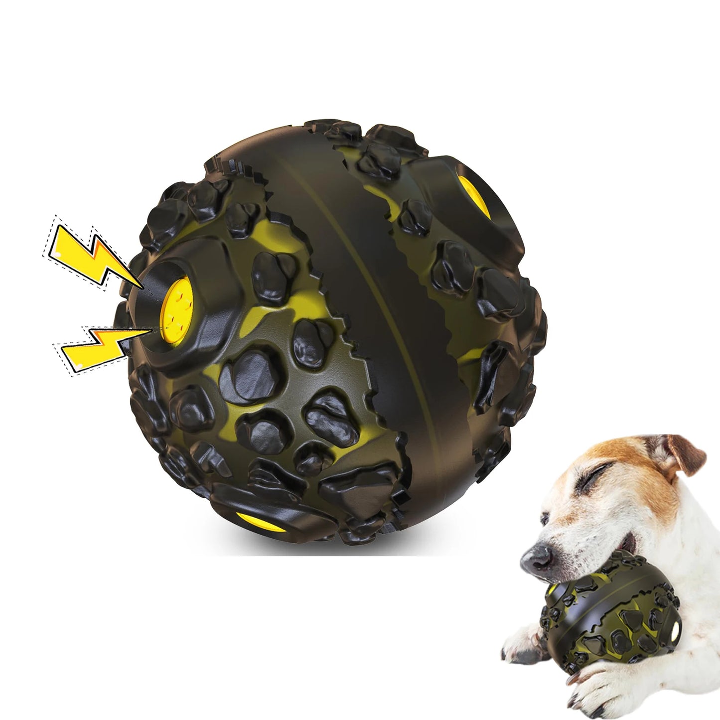 Dog Ball for Aggressive Chewers Interactive Dog Toy Balls Fun Squeaky Sound Durable for Small Medium Large Breeds Pet Chew Toys