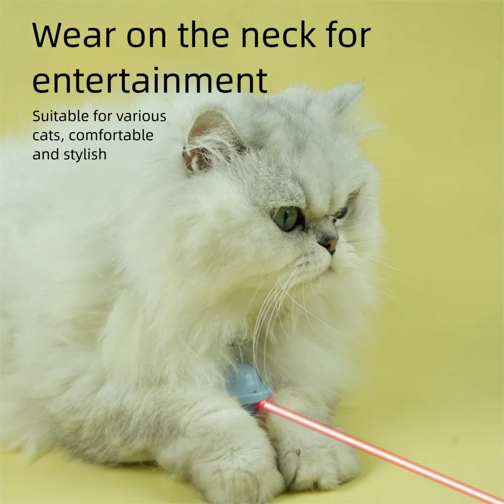 Funny Automatic Laser Cat Toy Bell Shaped Self Entertainment Cat Laser Collar Bite Resistant Cat Teaser Toy Interactive Play
