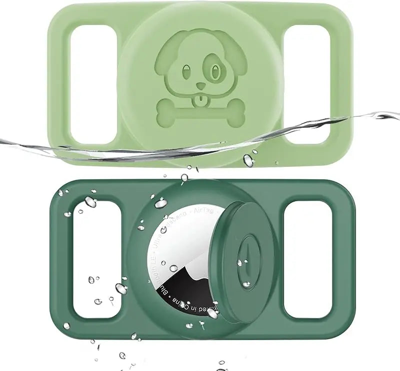 Airtag Dog Collar Holder 2 Pack Waterproof Silicone Hidden Loop Anti-Lost Tracker Accessory