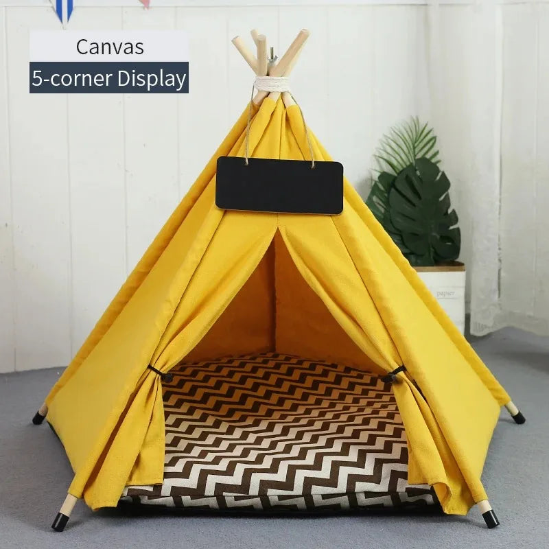 Pet Tent Portable Dog Houses Warm Plush Side Anti-Slip Base with Cushion for Small to Medium Dog & Cats Puppies House Removable