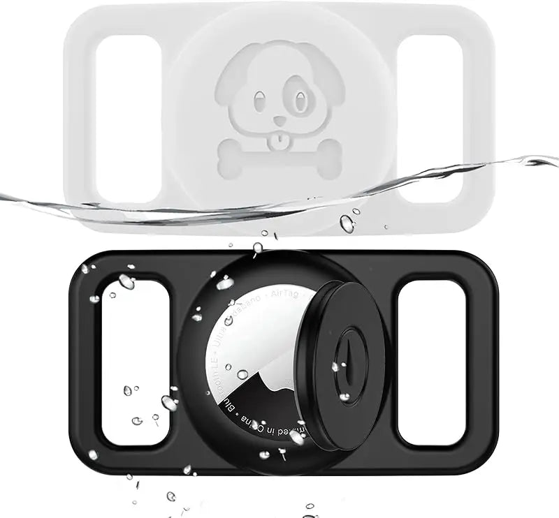 Airtag Dog Collar Holder 2 Pack Waterproof Silicone Hidden Loop Anti-Lost Tracker Accessory